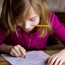 Young student studying homework